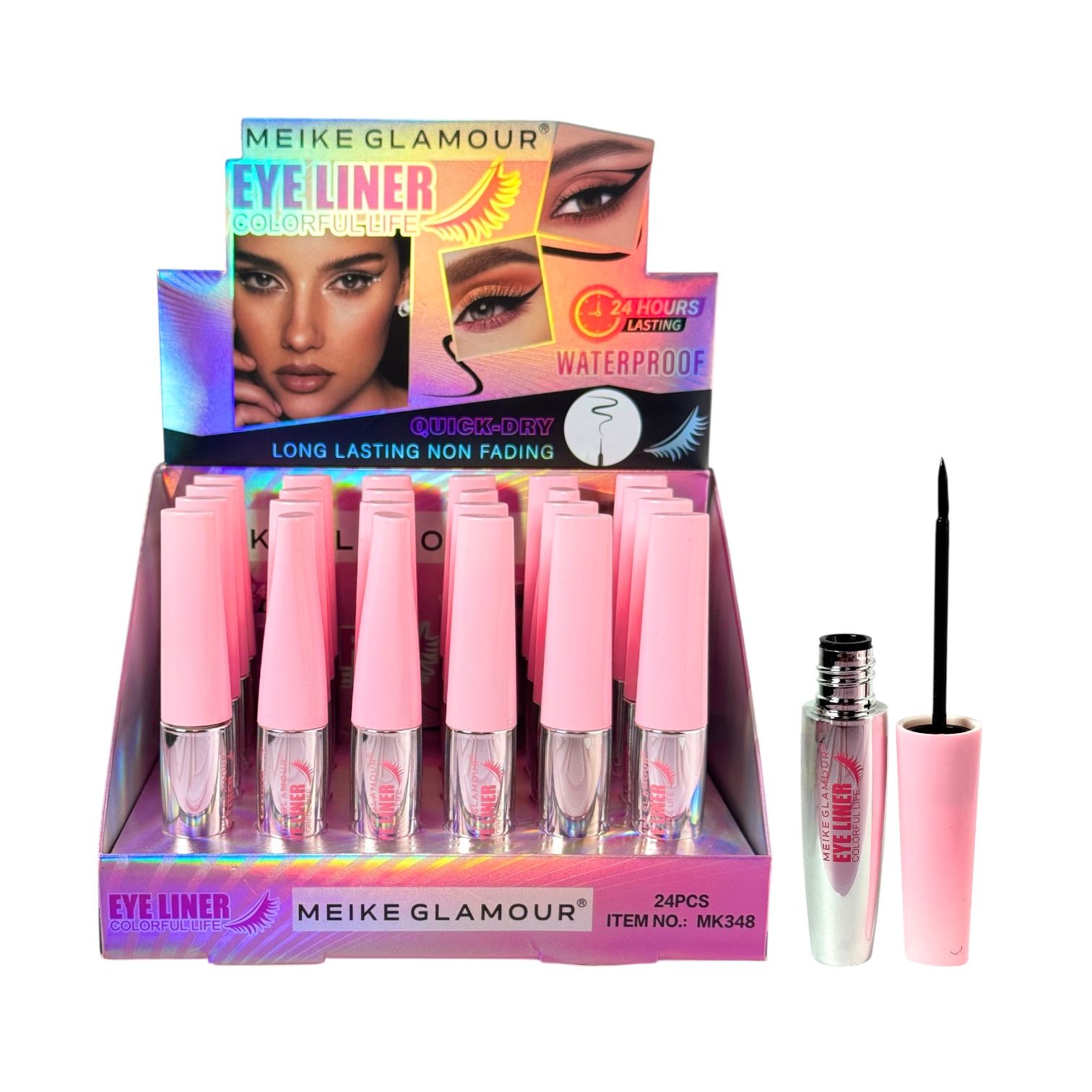 DELINEADOR LIQUIDO PLUMON TAPA ROSADA COLORFUL LIFE MEIKE GLAMOUR