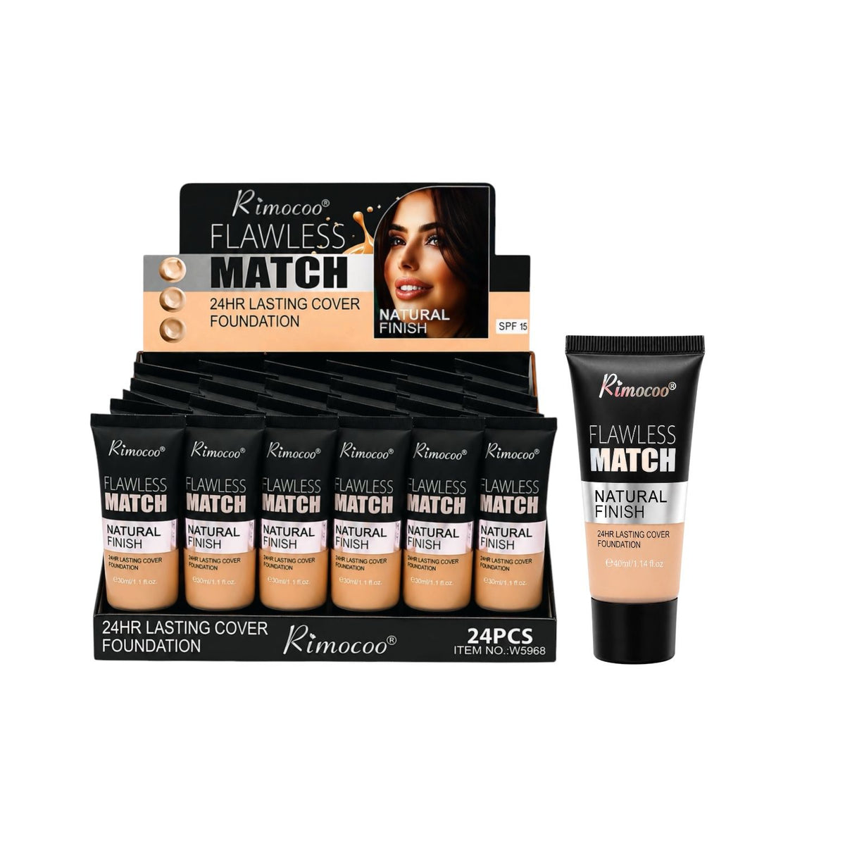 BASE LIQUIDA FLAWLESS MATCH NATURAL FINISH 40ML RIMOCOO
