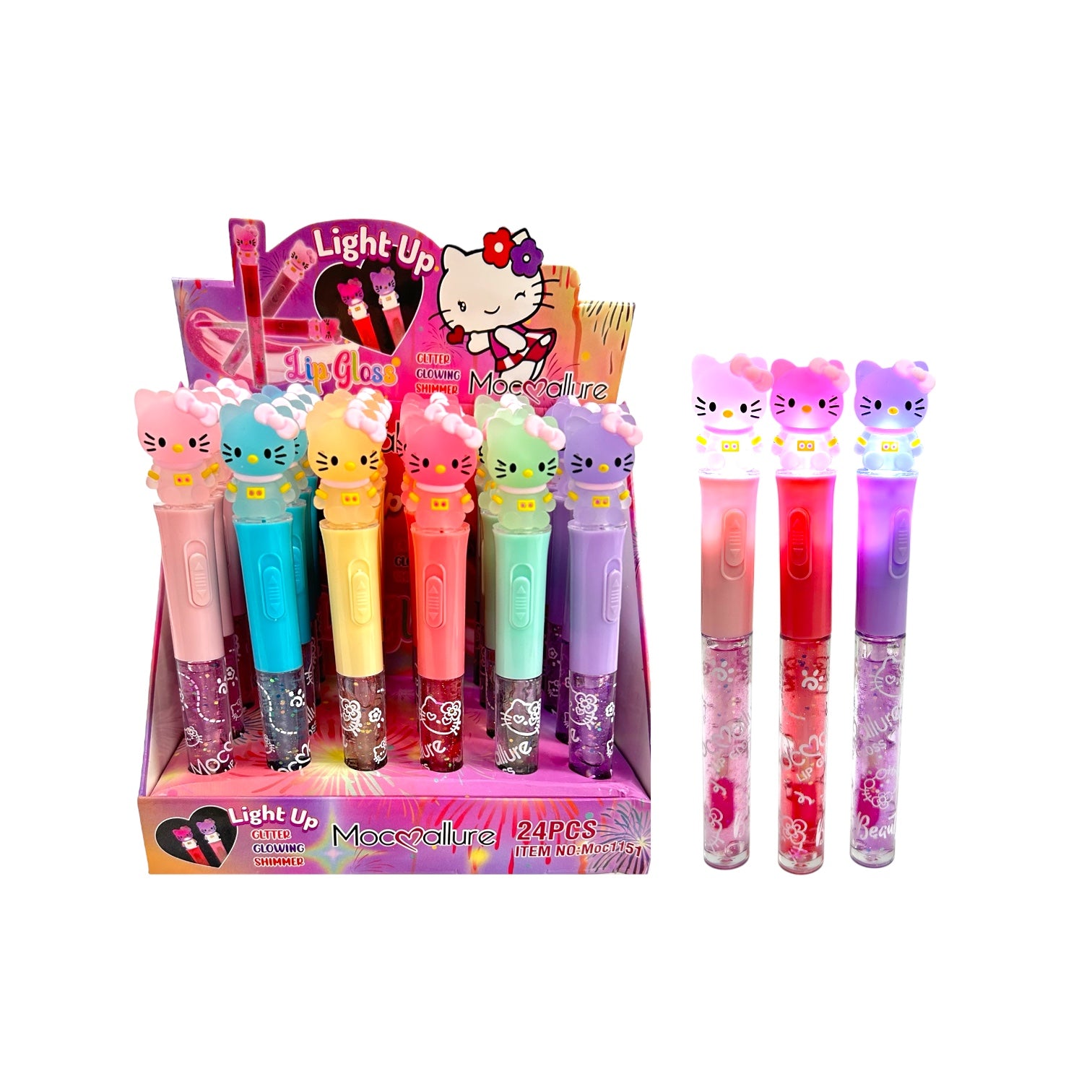 BRILLO MAGICO GLITTER HELLO KITTY LUZ MOCALLURE
