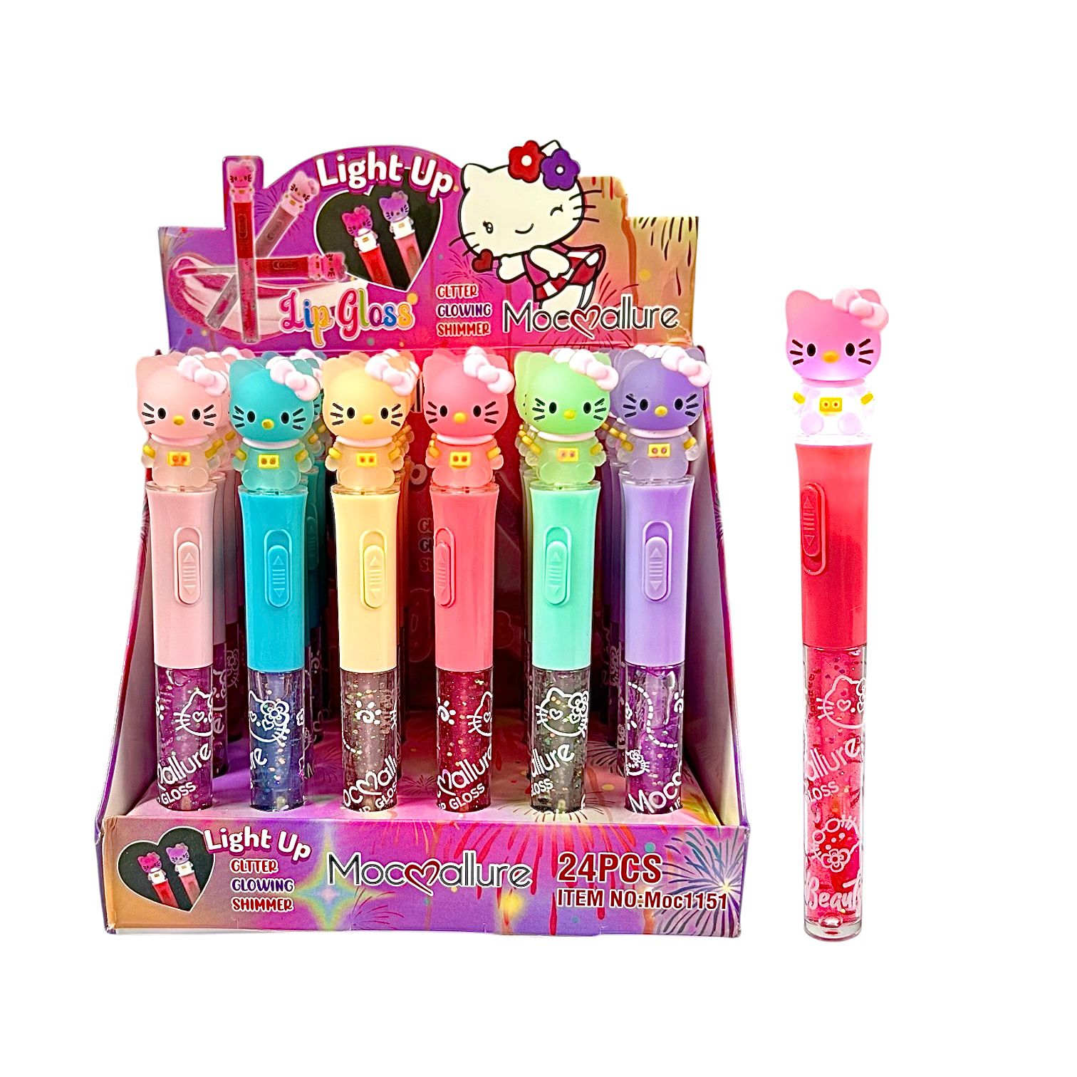 BRILLO MAGICO GLITTER HELLO KITTY LUZ MOCALLURE