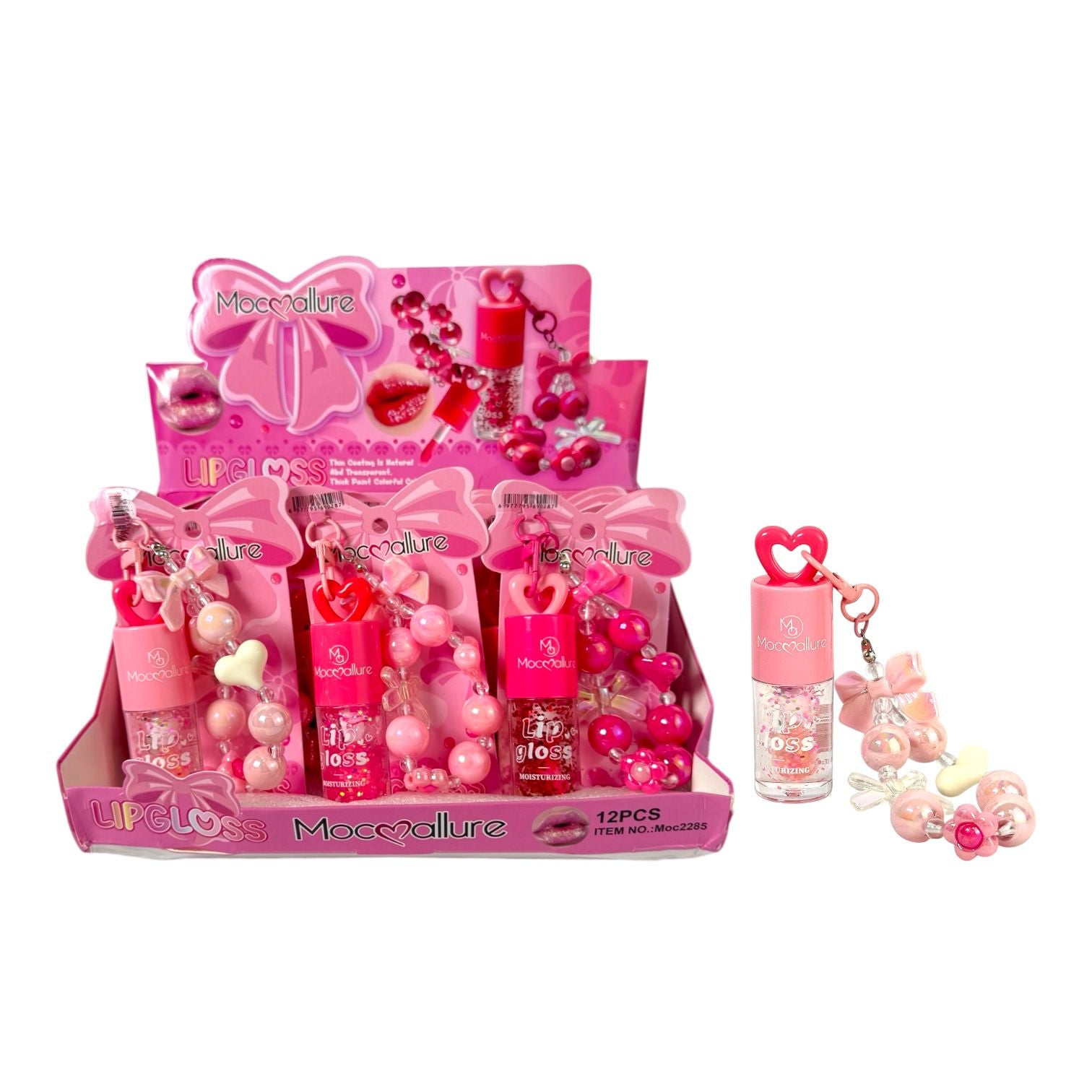 BRILLO GLOSS GLITTER LLAVERO TAPA CORAZON MOCALLURE