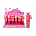 BRILLO GLOSS CON COLOR TAPA OREJITAS CONEJO LLAVERO CORAZON FLORECITA LUCKY MODEL