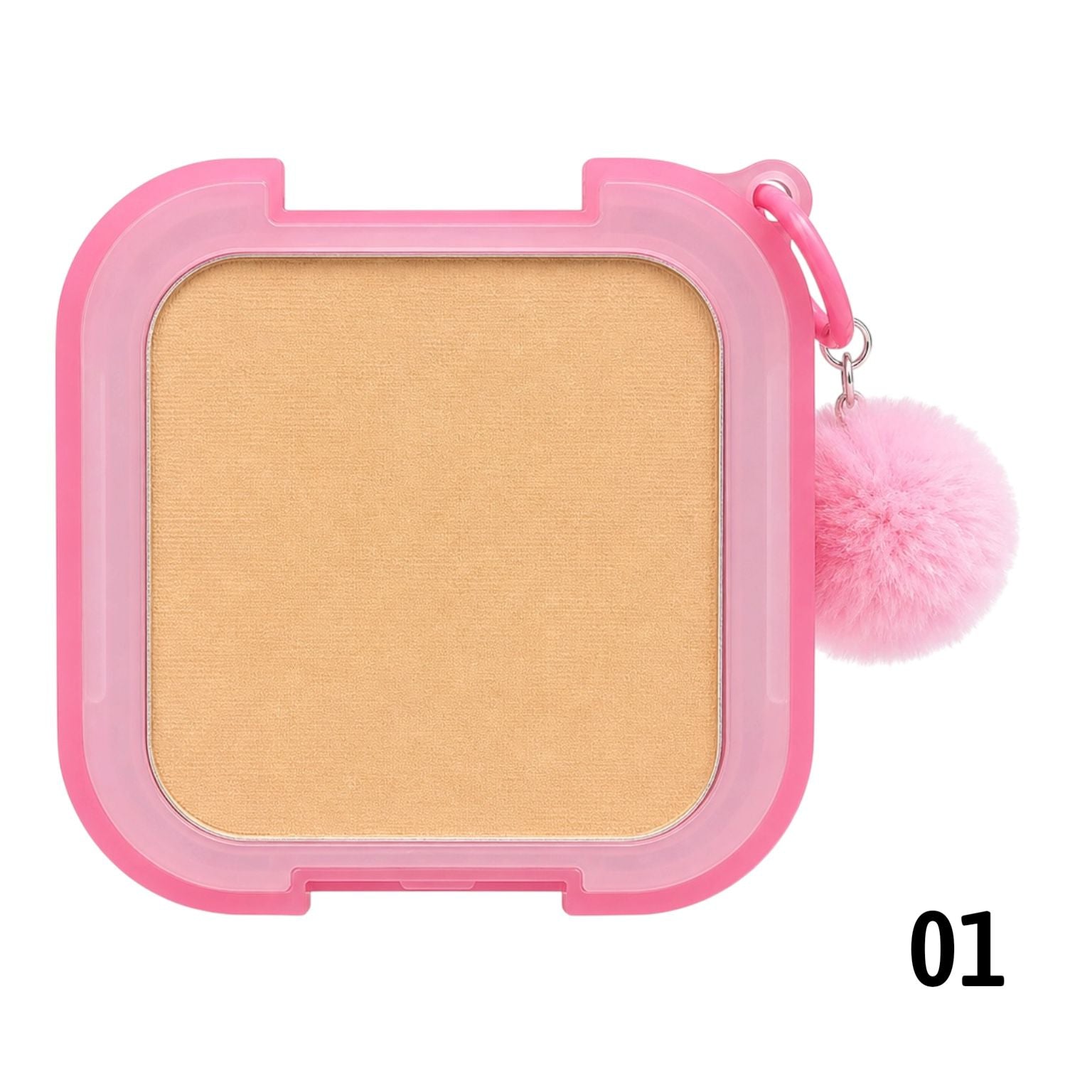POLVO COMPACTO PANQUEQUES CON LLAVERO POMPOM LUCKY MODEL