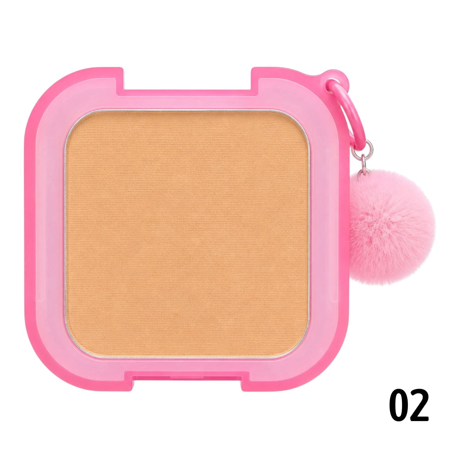 POLVO COMPACTO PANQUEQUES CON LLAVERO POMPOM LUCKY MODEL