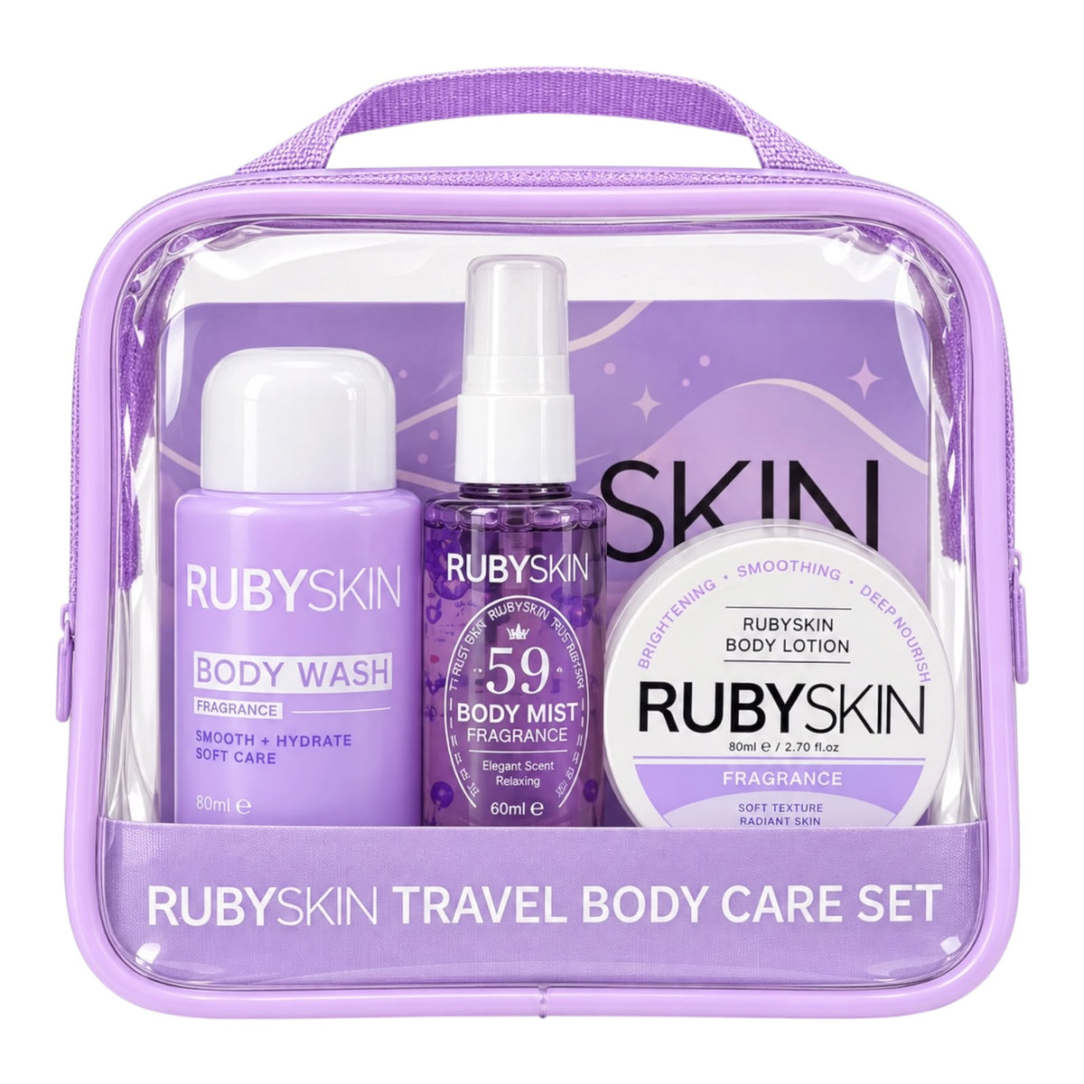 SET X3 CREMA SPLASH Y GEL DE DUCHA MORADO RUBY SKIN
