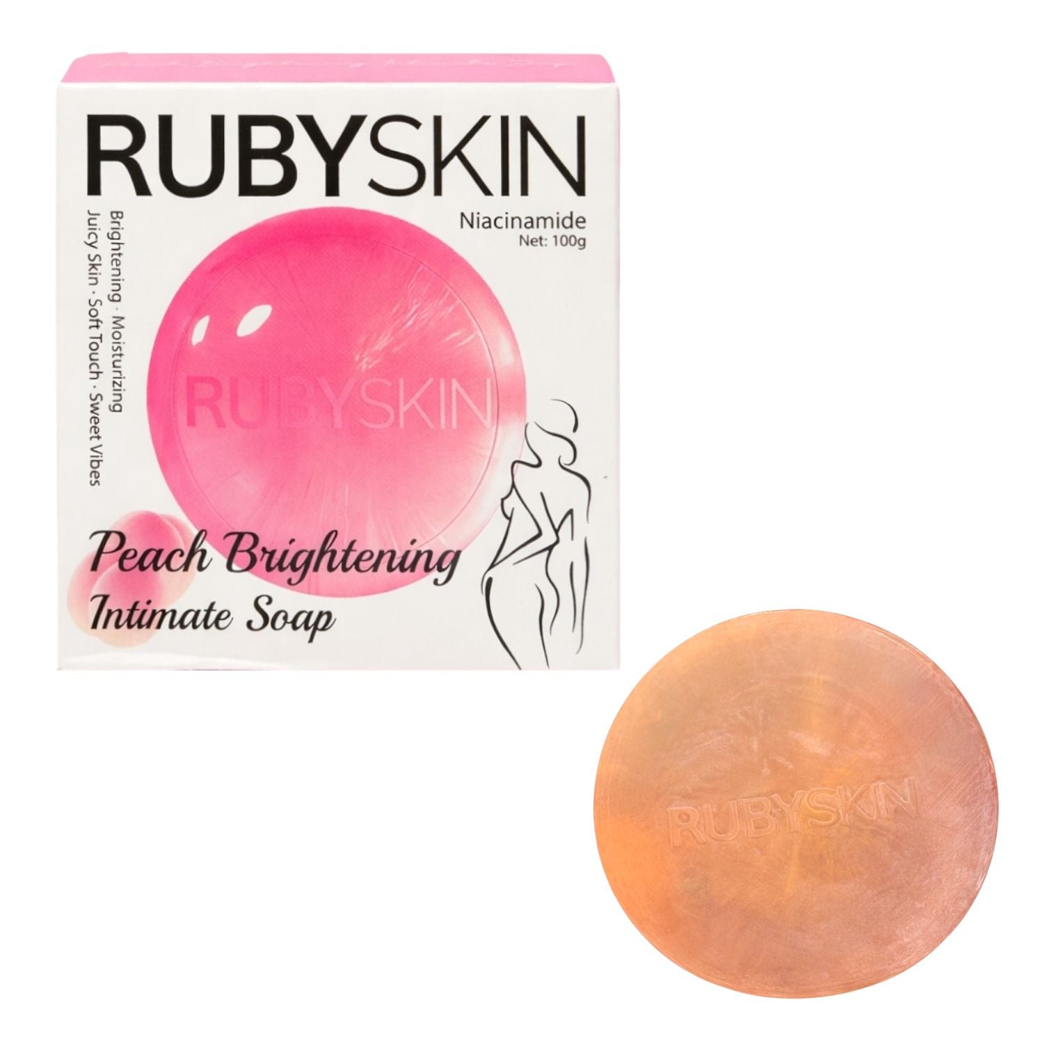 JABON INTIMO EN BARRA PEACH CON NIACINAMIDA 100G RUBYSKIN