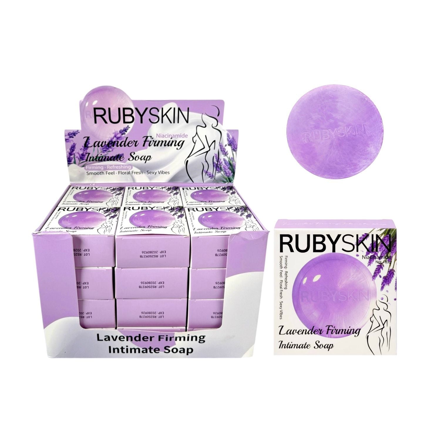 JABON INTIMO EN BARRA LAVENDER CON NIACINAMIDA 100G RUBYSKIN