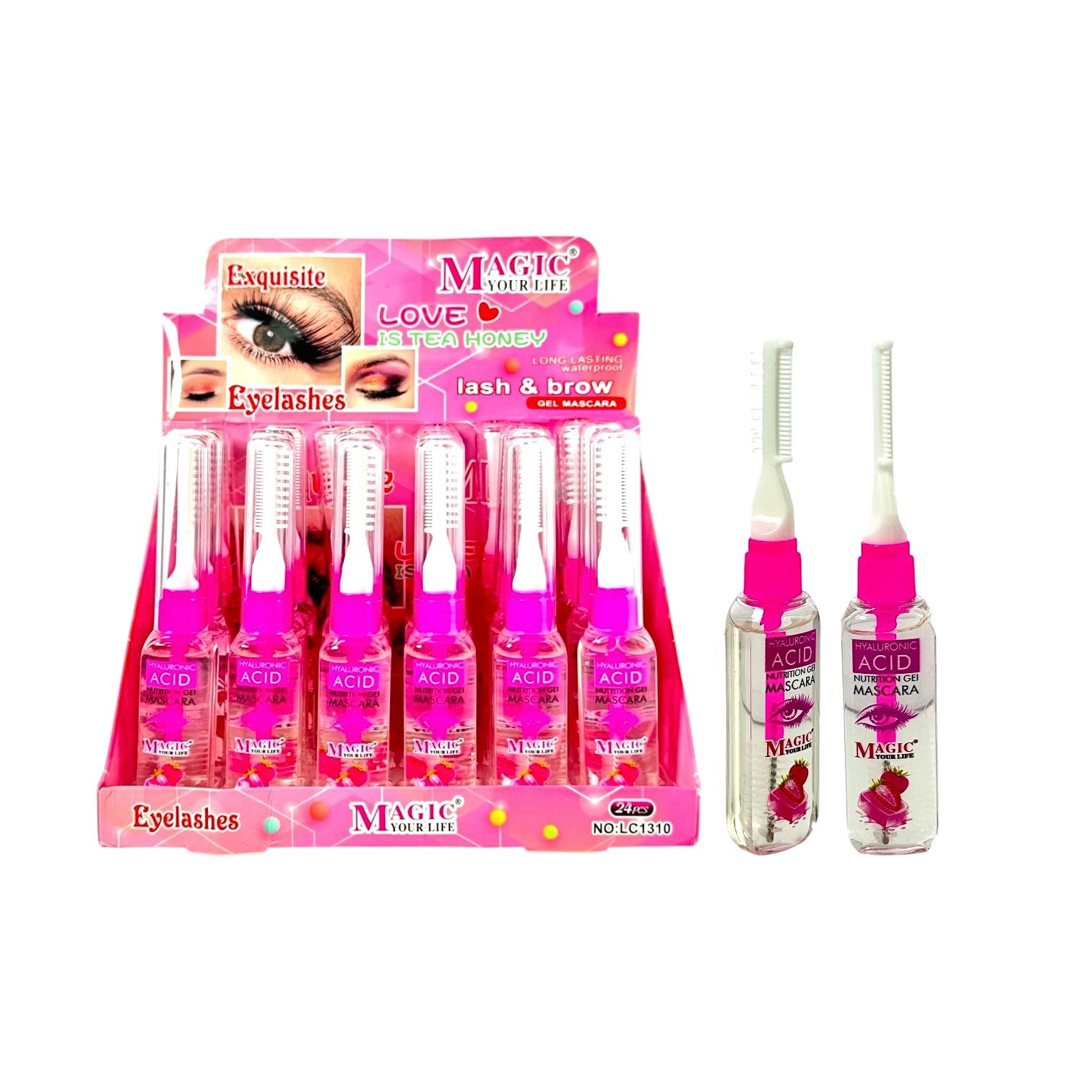 PESTAÑINA TRANSPARENTE CON CEPILLO AH FRESA MORA AZUL UVA MAGIC YOUR LIFE / ROMANTIC RAIN