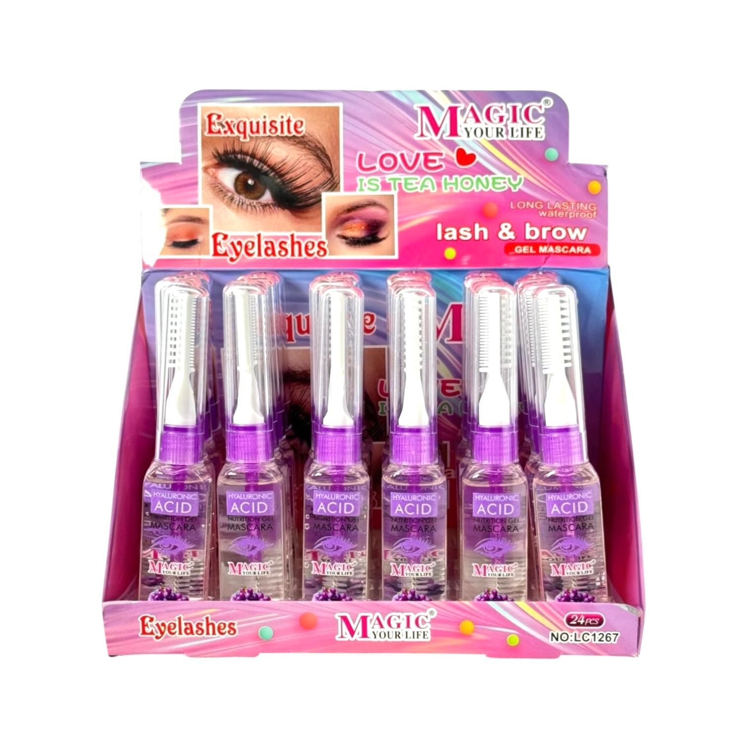 PESTAÑINA TRANSPARENTE CON CEPILLO AH FRESA MORA AZUL UVA MAGIC YOUR LIFE / ROMANTIC RAIN