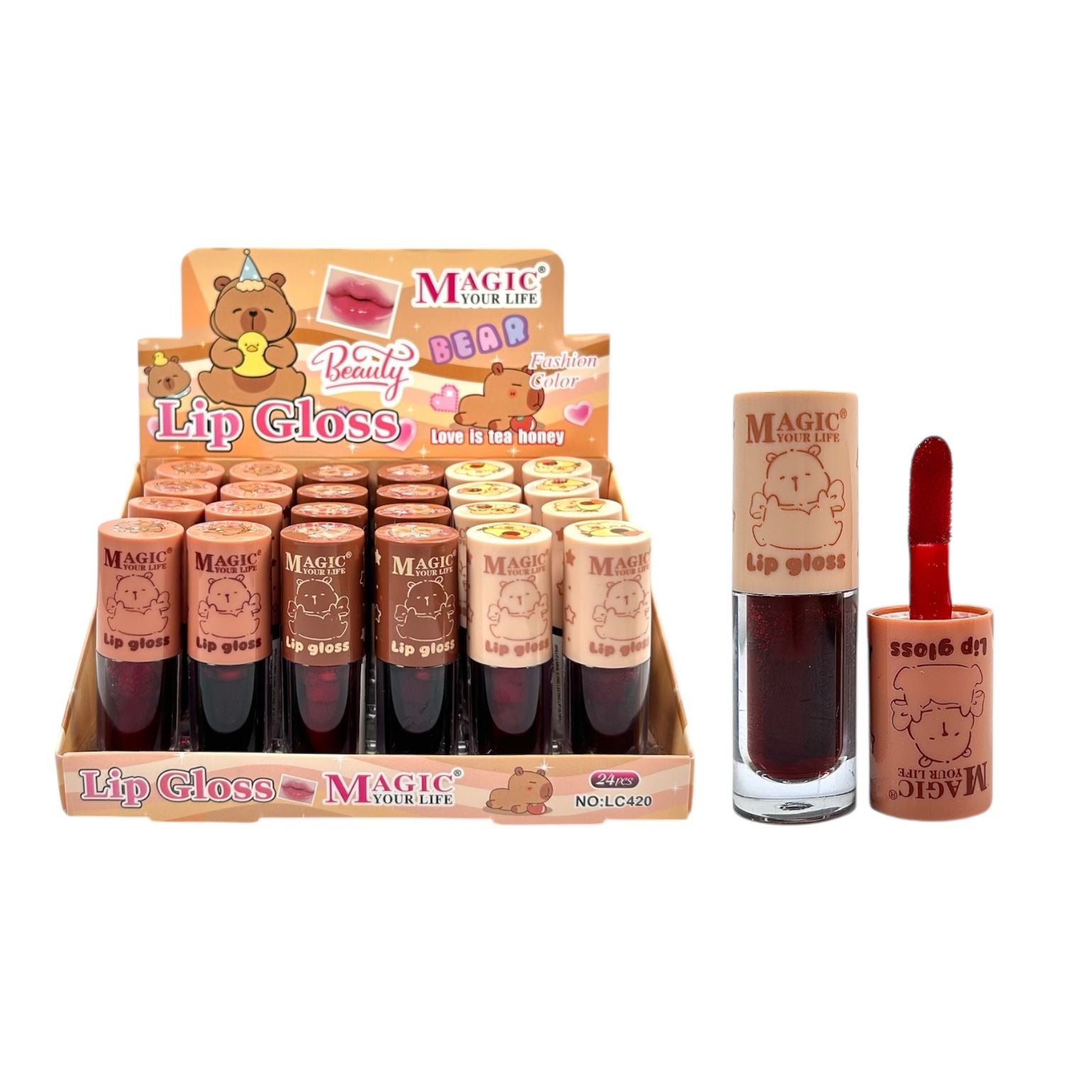 TINTA DE LABIOS APLICADOR GRANDE TAPA CAPIBARA MAGIC YOUR LIFE