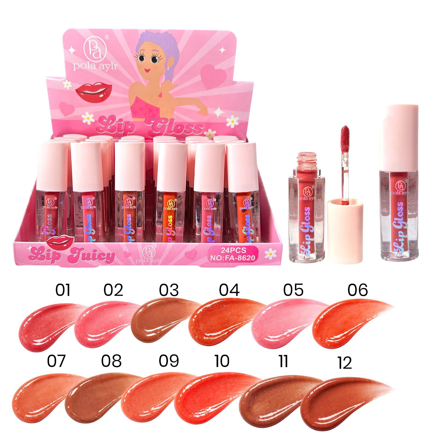 BRILLO GLOSS CON COLOR TAPA ROSADA POLA AYLR