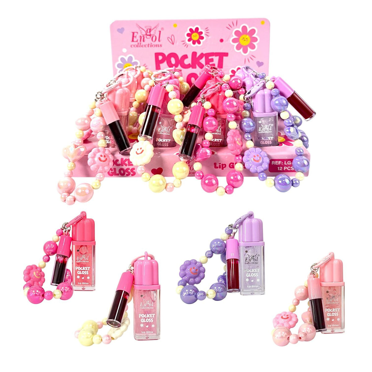 BRILLO GLOSS ESCARCHADO LLAVERO TINTA PULSERA POCKET GLOSS ENGOL