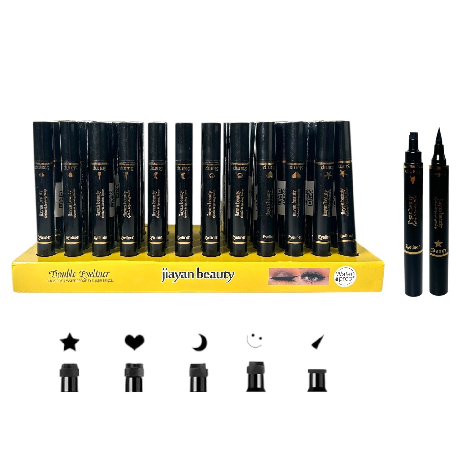 DELINEADOR DE OJOS DOBLE PLUMON FIGURAS JIAYAN BEAUTY