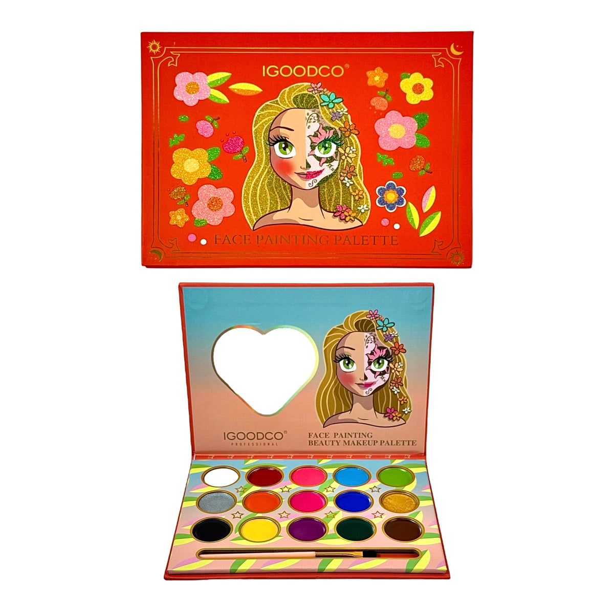 PALETA FACE PAINTING X15 COLORES RAPUNZEL IGOODCO