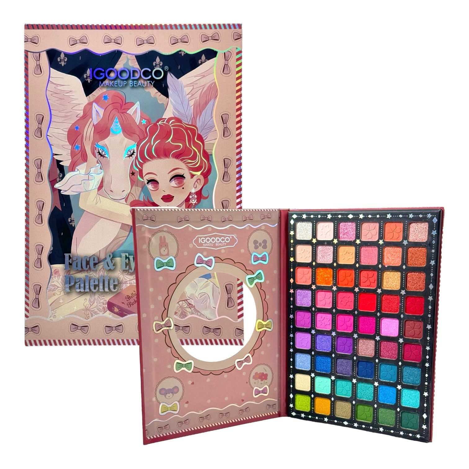 PALETA DE SOMBRAS X54 TONOS UNICORNIO CHICA MOÑITOS IGOODCO
