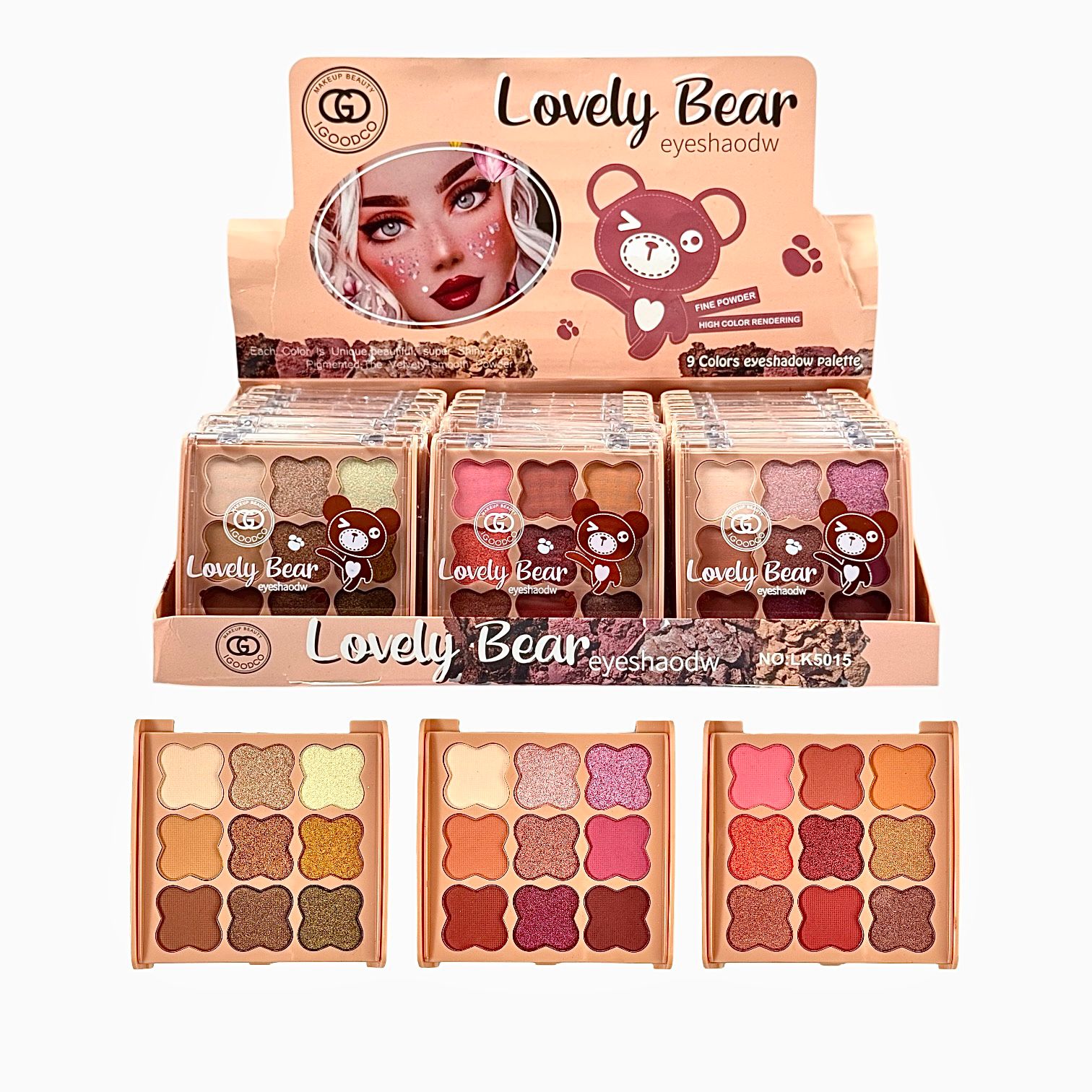 PALETA DE SOMBRAS X9 TONOS LOVELY BEAR OSITO IGOODCO