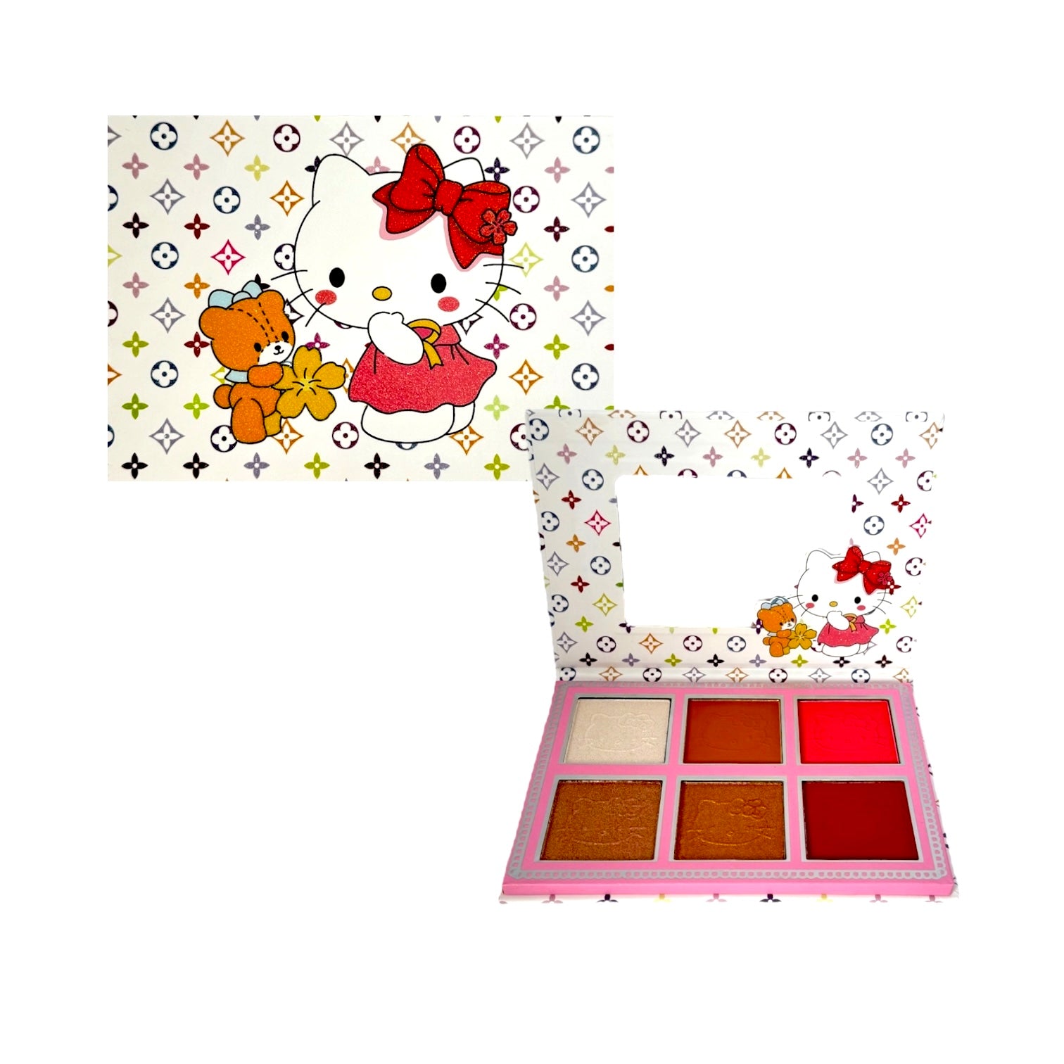PALETA X6 CONTORNOS ILUMINADORES Y RUBORES HELLO KITTY OSITO