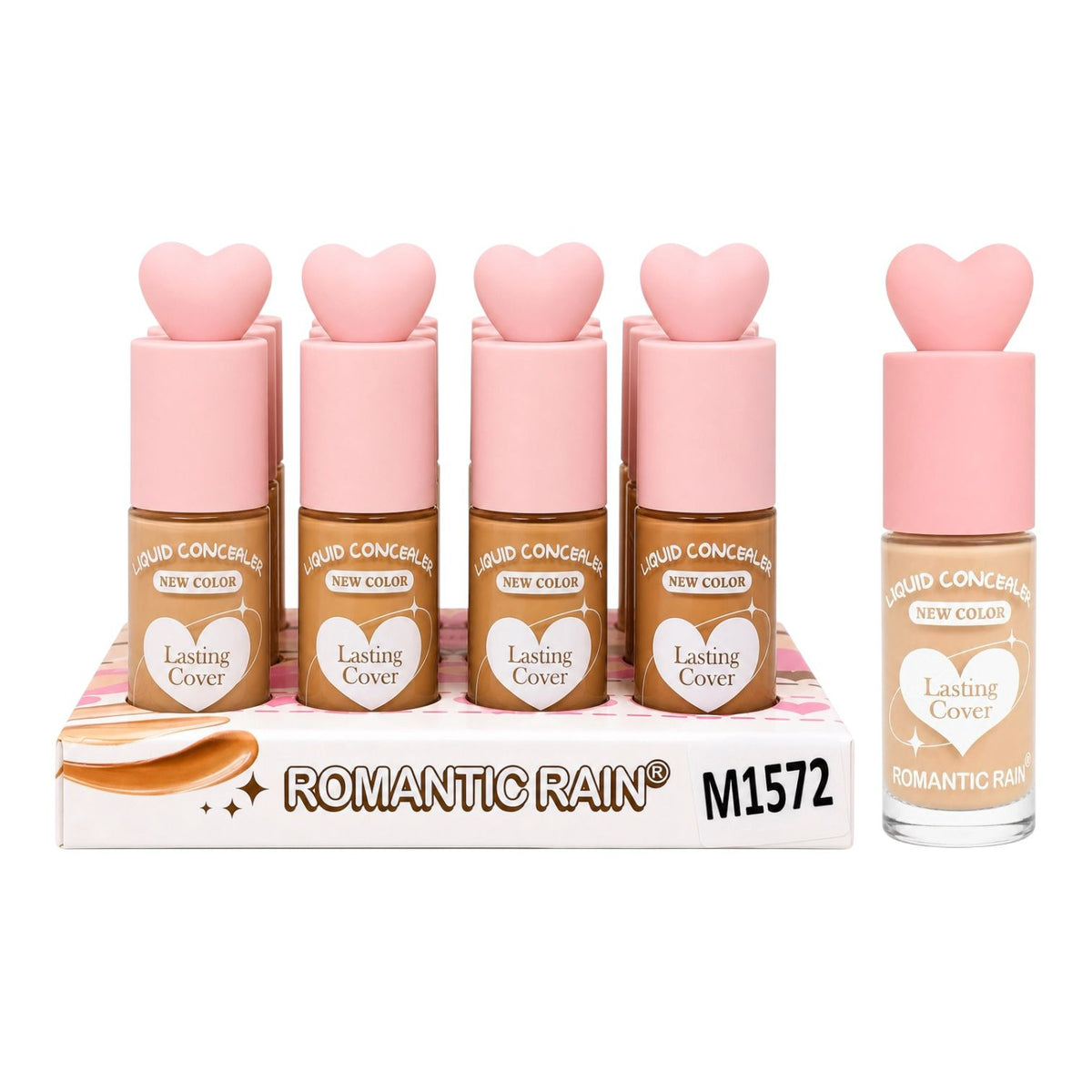 BASE LIQUIDA LASTING COVER TAPA CORAZON ROMANTIC RAIN