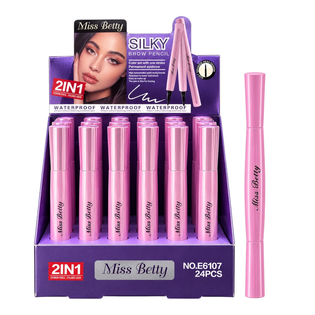 LAPIZ DE CEJAS Y DELINEADOR DE OJOS 2EN1 SILKY MISS BETTY
