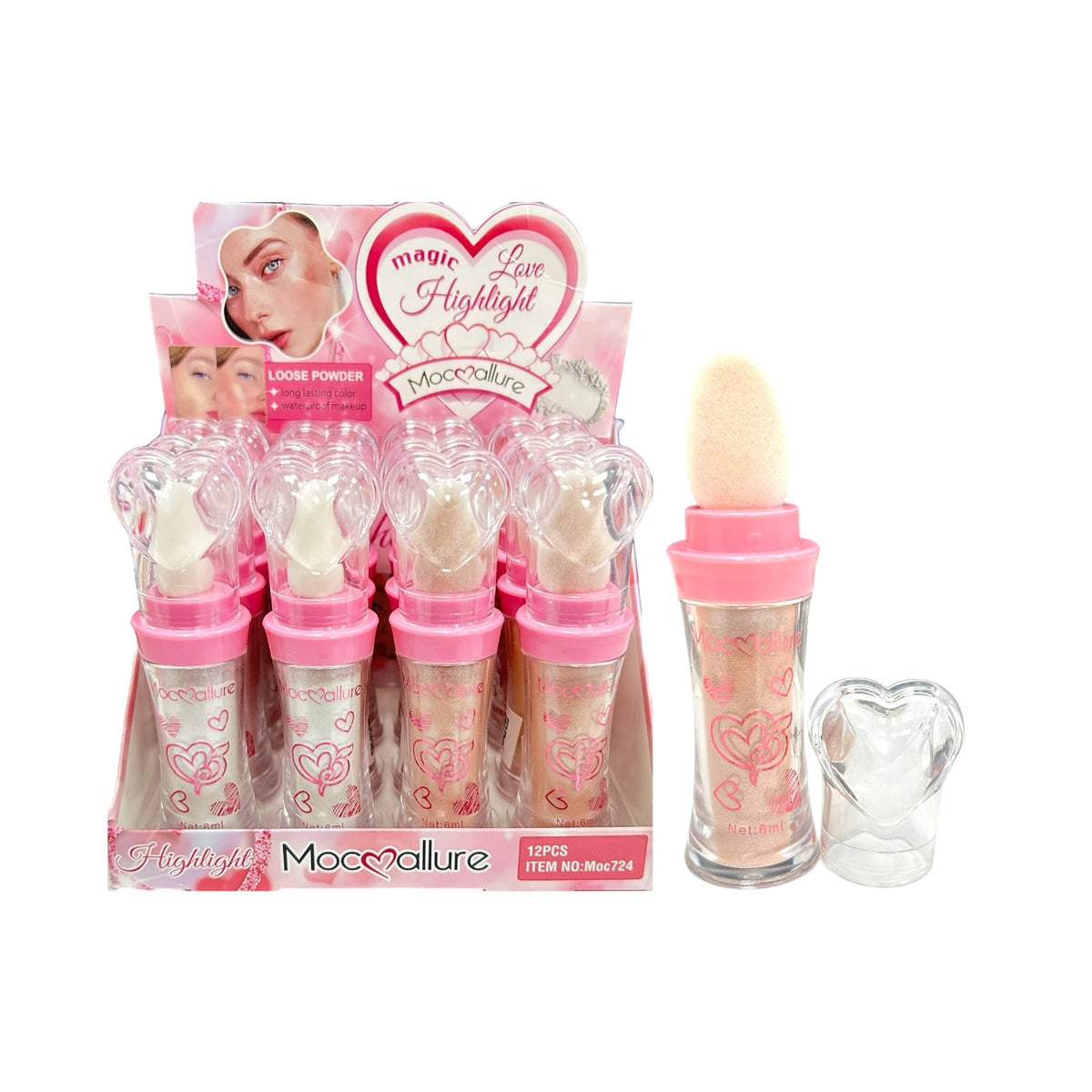POLVO DE HADAS 6ML CORAZONCITOS TAPA CORAZON MOCALLURE