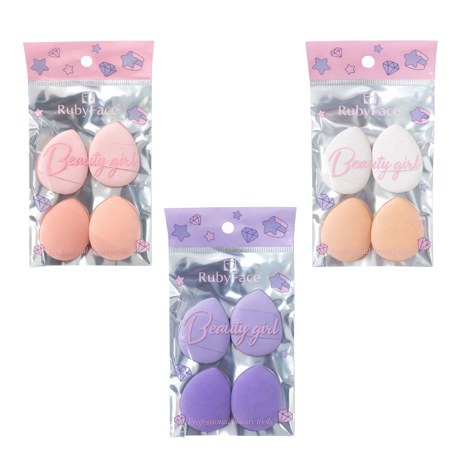 SET X4 MINI BORLITAS CORAZON GOTICA BEAUTY GIRL RUBY FACE