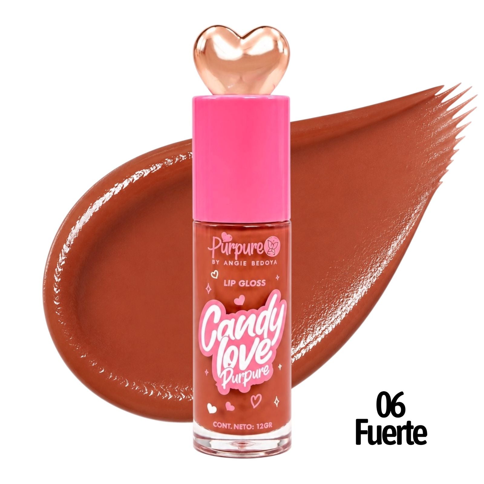 BRILLO GLOSS CON COLOR CANDY LOVE TAPA CORAZON PURPURE