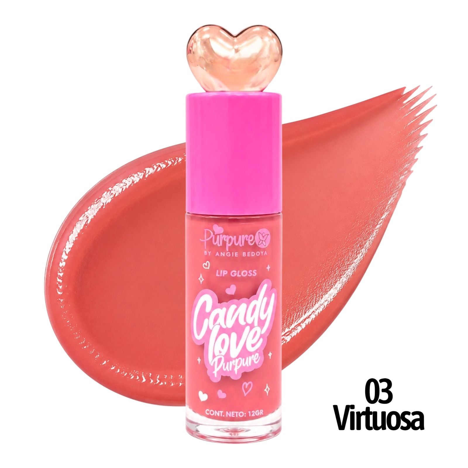BRILLO GLOSS CON COLOR CANDY LOVE TAPA CORAZON PURPURE