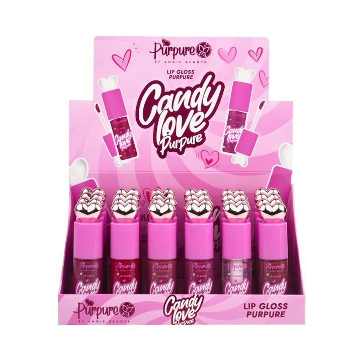 BRILLO GLOSS CON COLOR CANDY LOVE TAPA CORAZON PURPURE