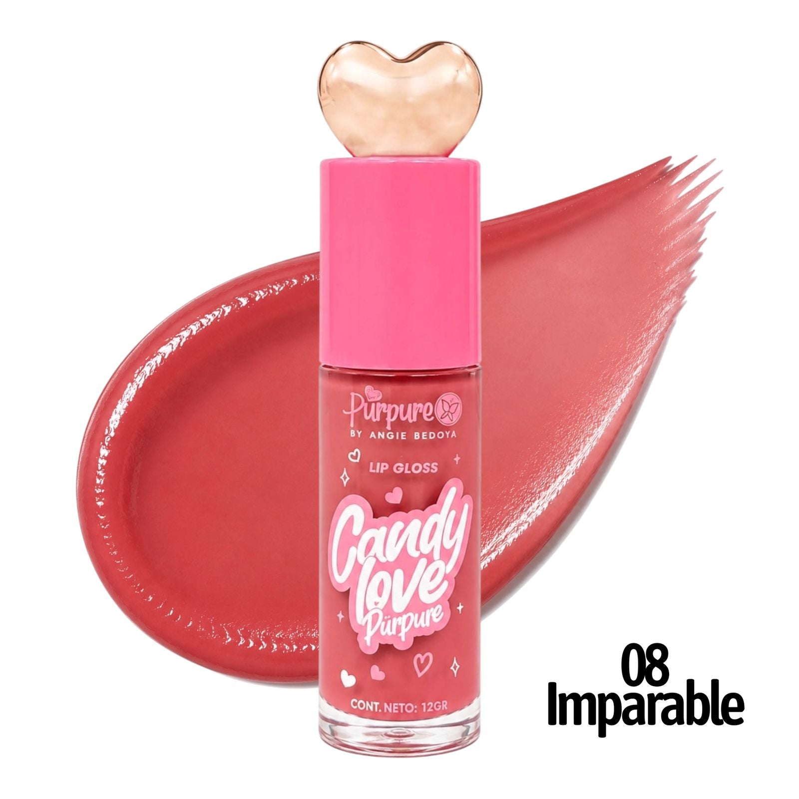 BRILLO GLOSS CON COLOR CANDY LOVE TAPA CORAZON PURPURE