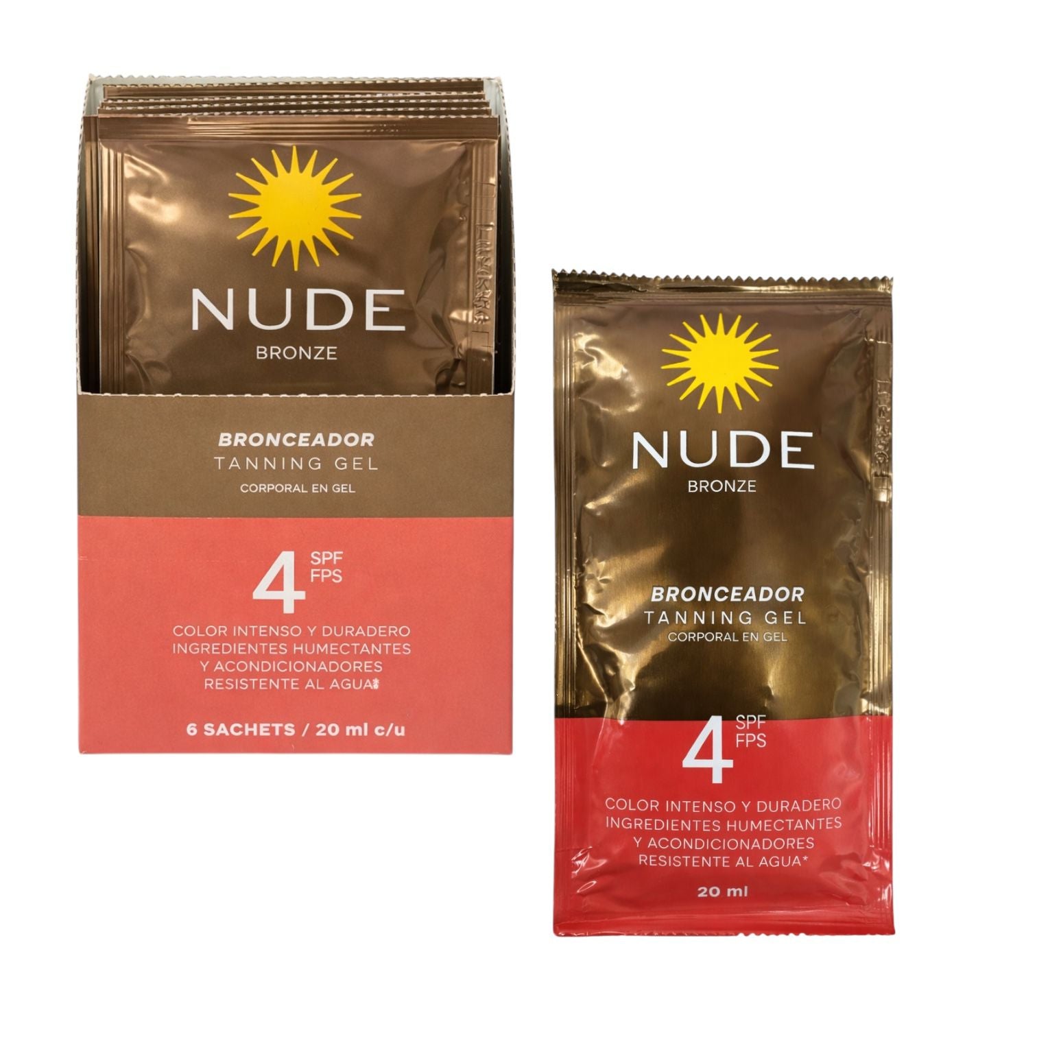 SOBRE BRONCEADOR CORPORAL EN GEL 4SPF 20ML BRONZE NUDE