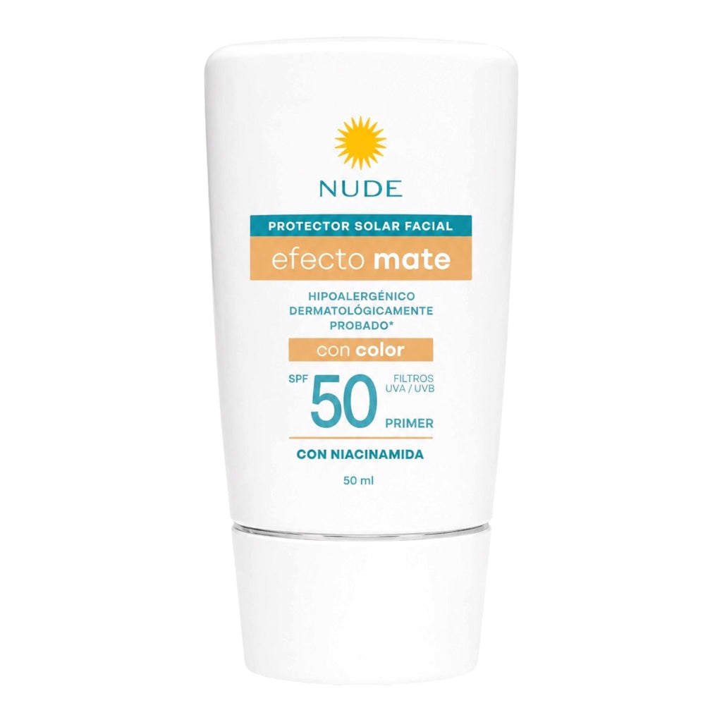 PROTECTOR SOLAR FACIAL SPF50 EFECTO MATE CON COLOR 50ML NUDE