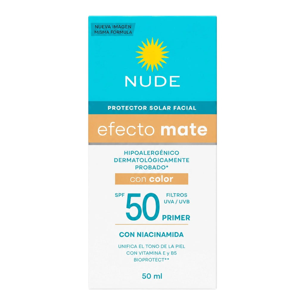 PROTECTOR SOLAR FACIAL SPF50 EFECTO MATE CON COLOR 50ML NUDE