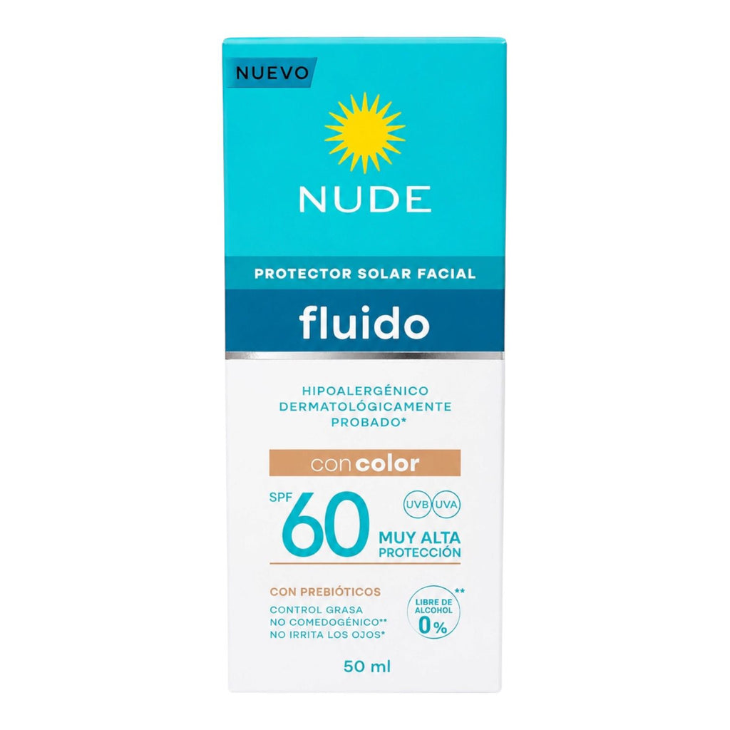 PROTECTOR SOLAR FACIAL SPF60 FLUIDO CON COLOR 50ML NUDE