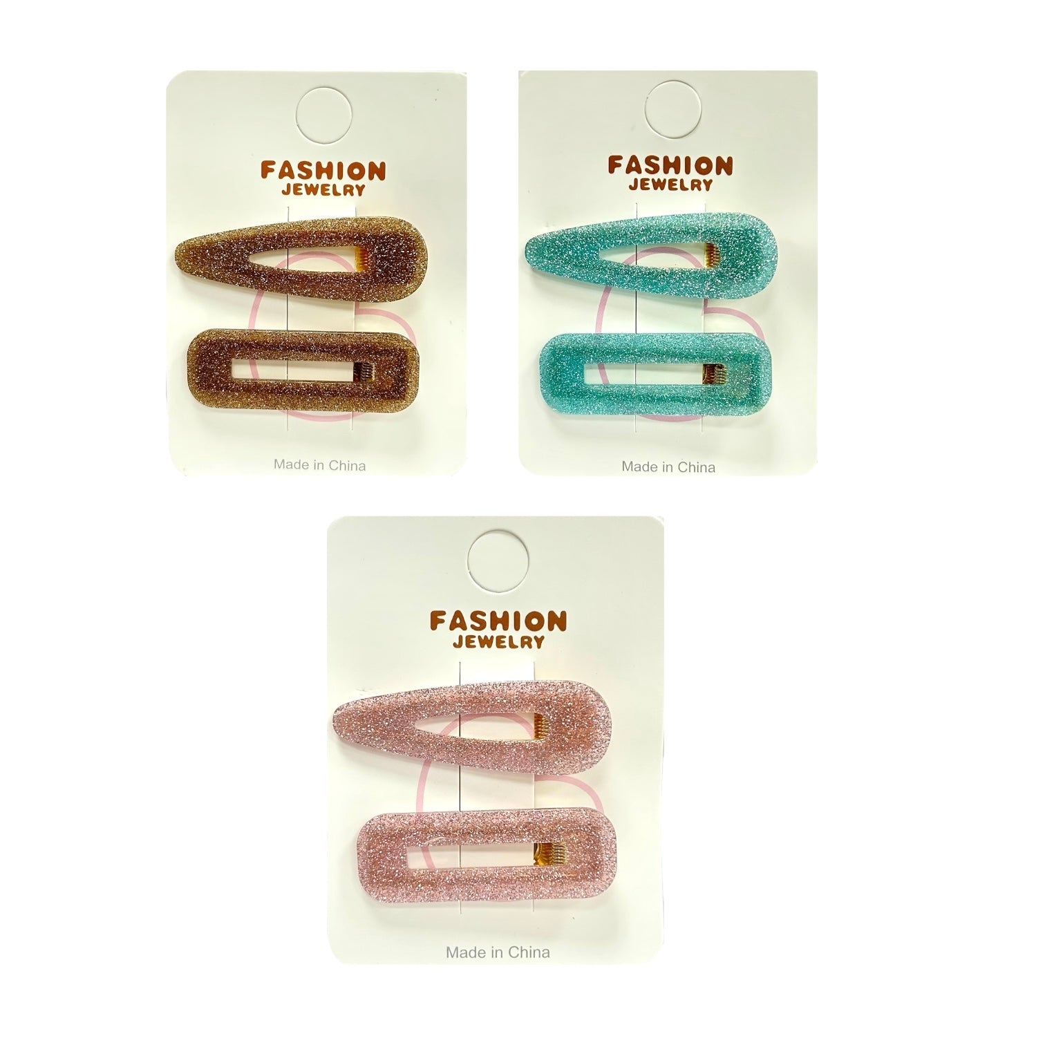 PINZA X2 ACRILICO ESCARCHADA FASHION JEWELRY