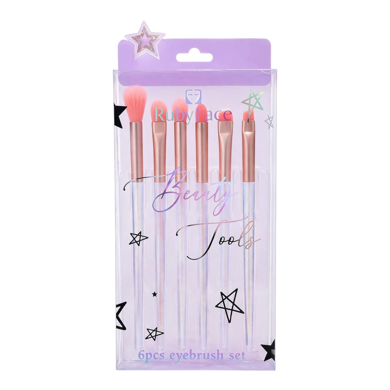 SET X6 BROCHAS PARA OJOS TORNASOL BEAUTY TOOLS RUBY FACE