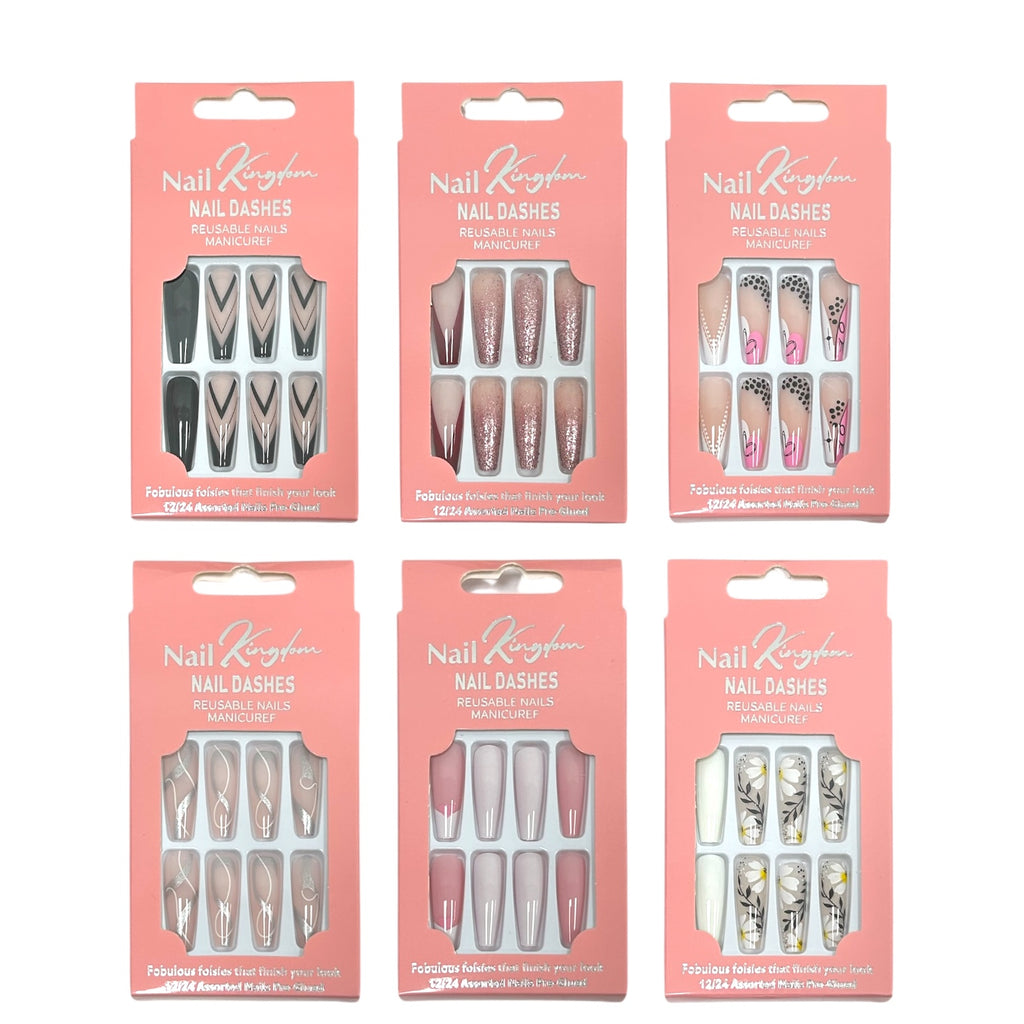 SET UÑAS X24 PCS NAIL KINGDOM