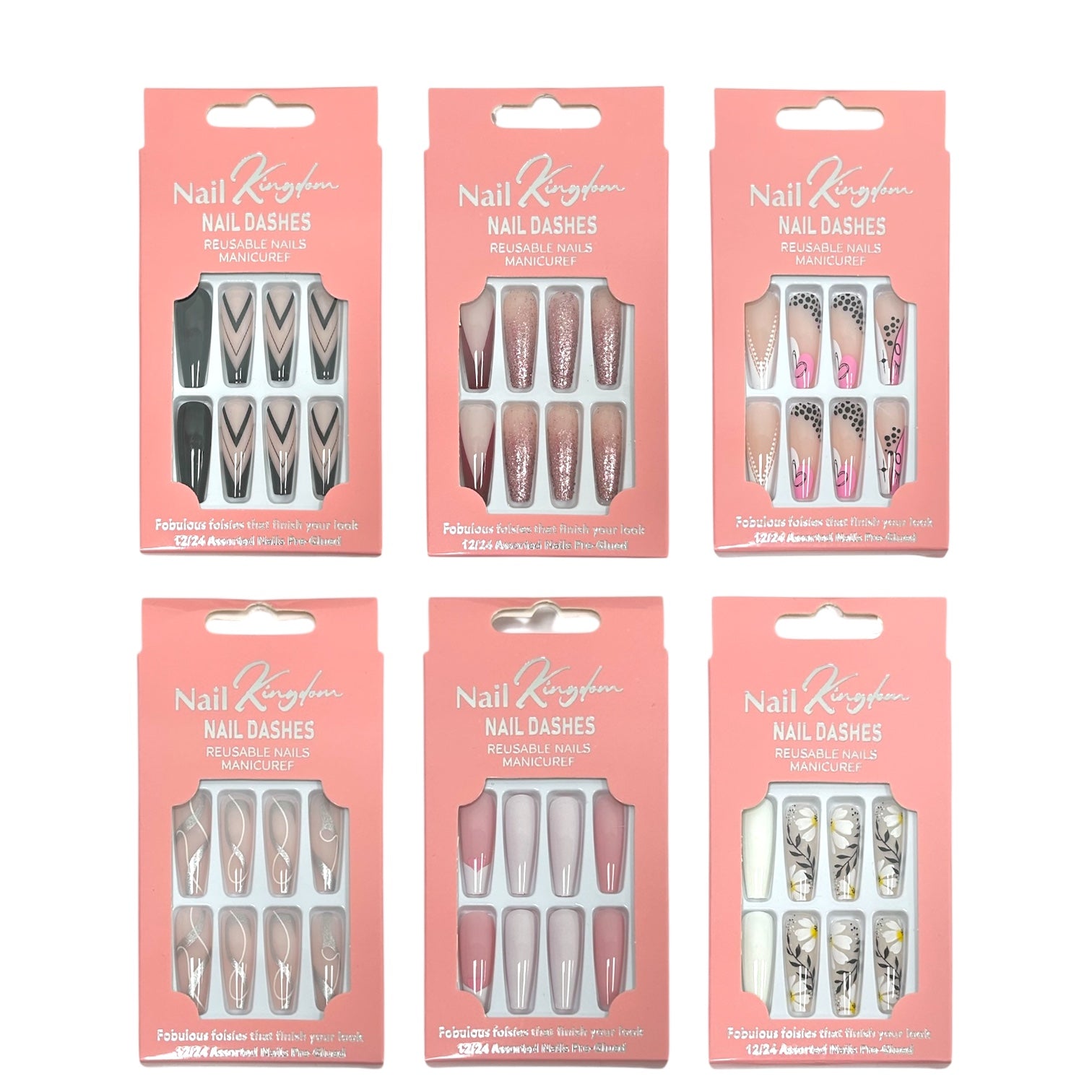 SET UÑAS X24 PCS NAIL KINGDOM