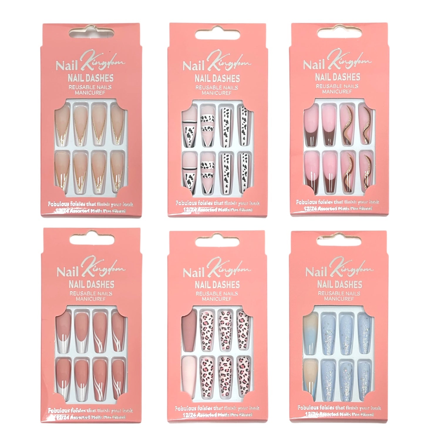 SET UÑAS X24 PCS NAIL KINGDOM