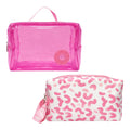 COSMETIQUERA X2 TRANSPARENTE ANIMAL PRINT BIMBA Y LOLA