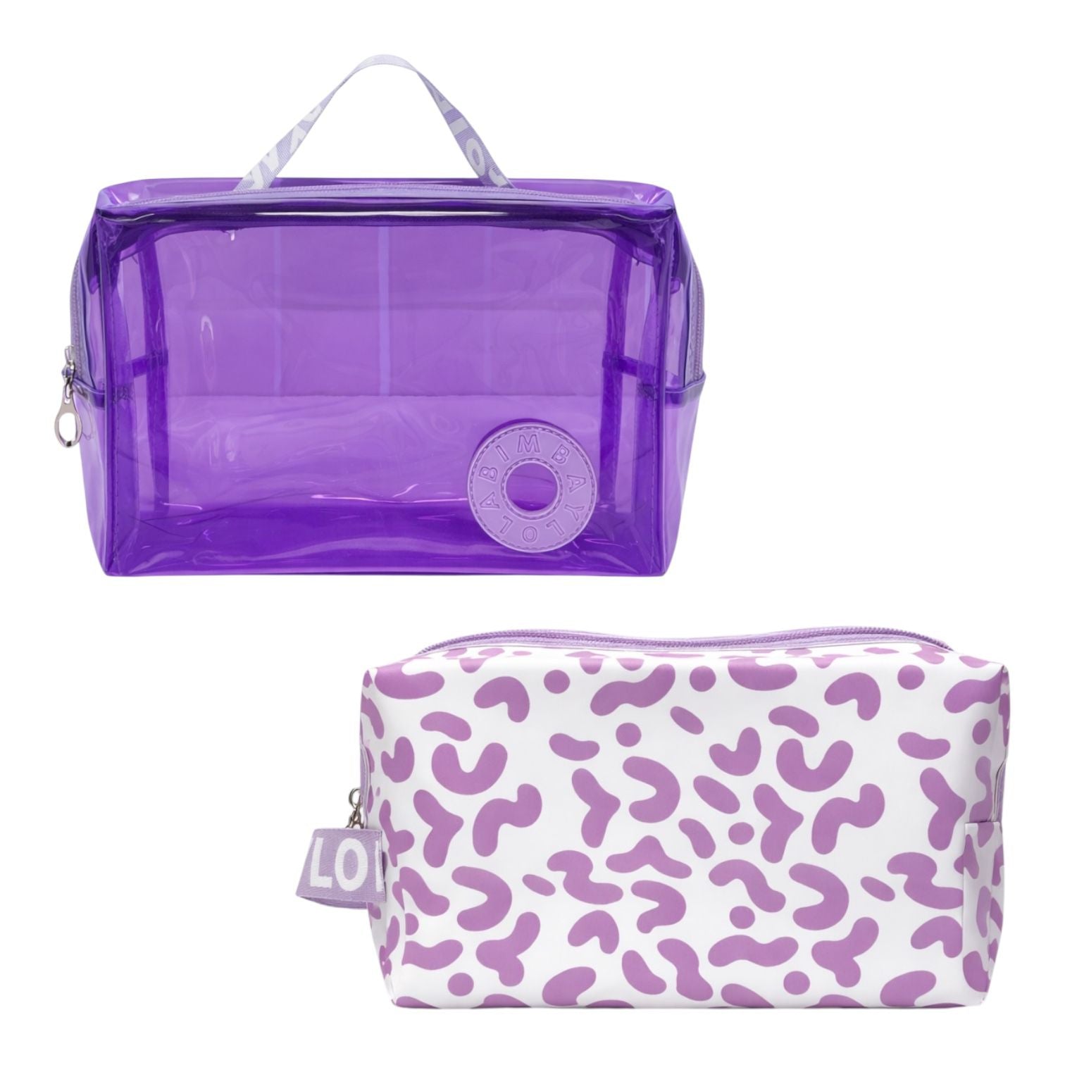 COSMETIQUERA X2 TRANSPARENTE ANIMAL PRINT BIMBA Y LOLA