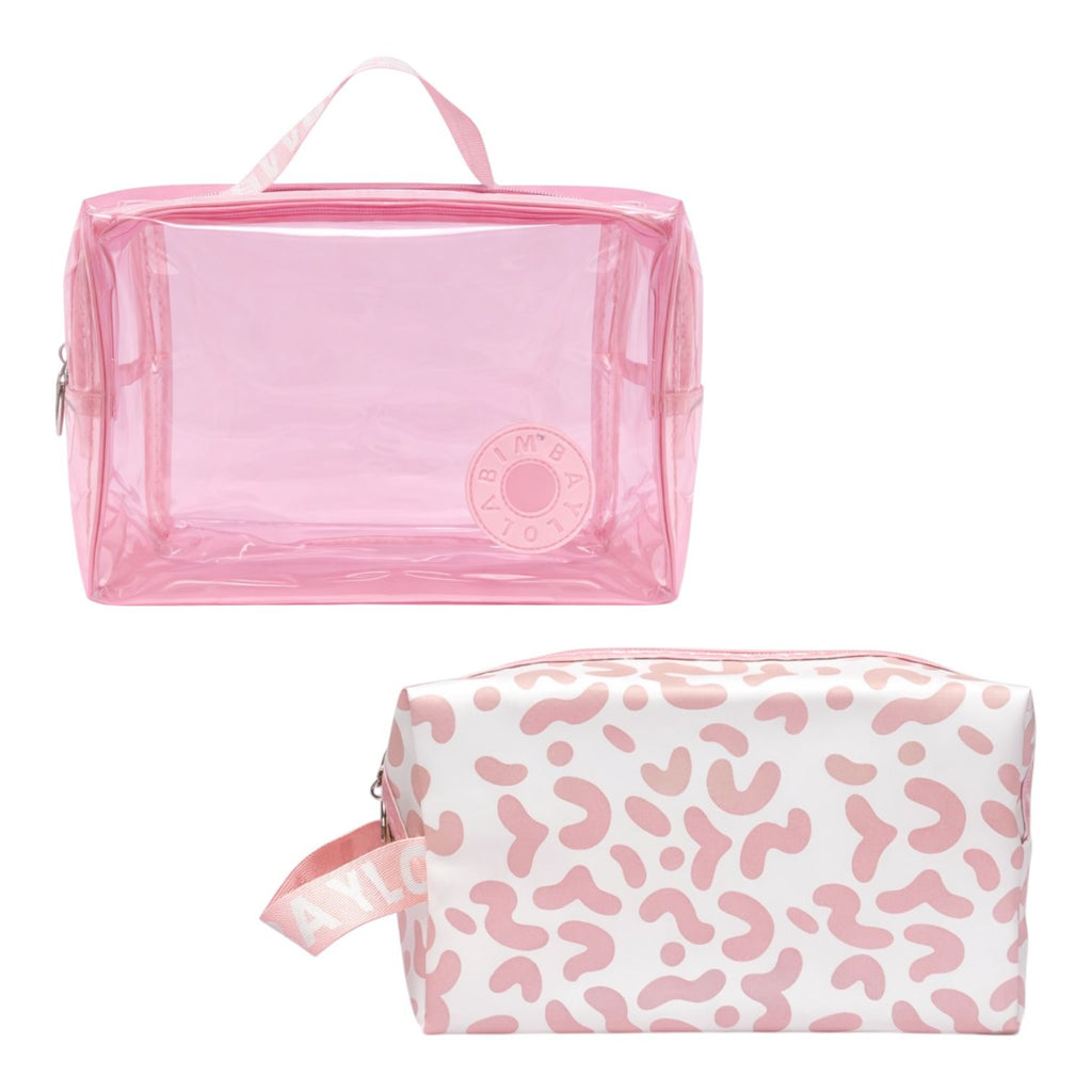 COSMETIQUERA X2 TRANSPARENTE ANIMAL PRINT BIMBA Y LOLA