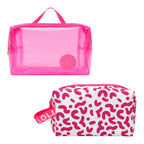 COSMETIQUERA X2 TRANSPARENTE ANIMAL PRINT BIMBA Y LOLA