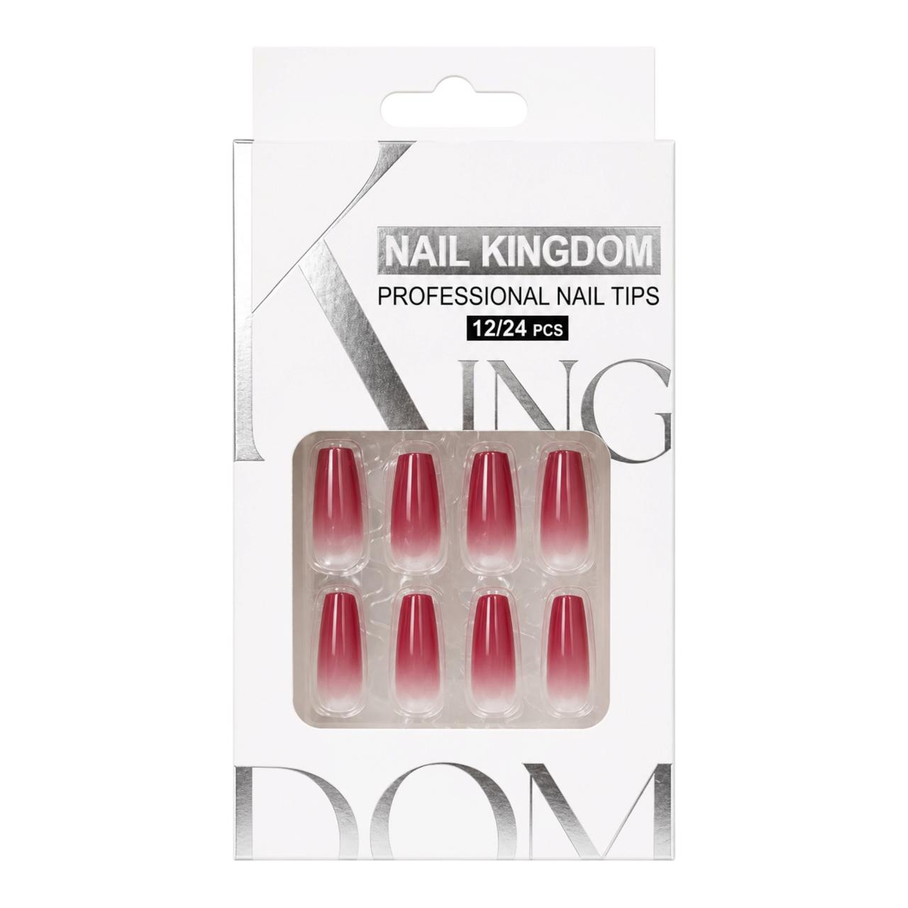 SET X12 UÑAS LARGAS PRESS ON DECORADAS NAIL KINGDOM