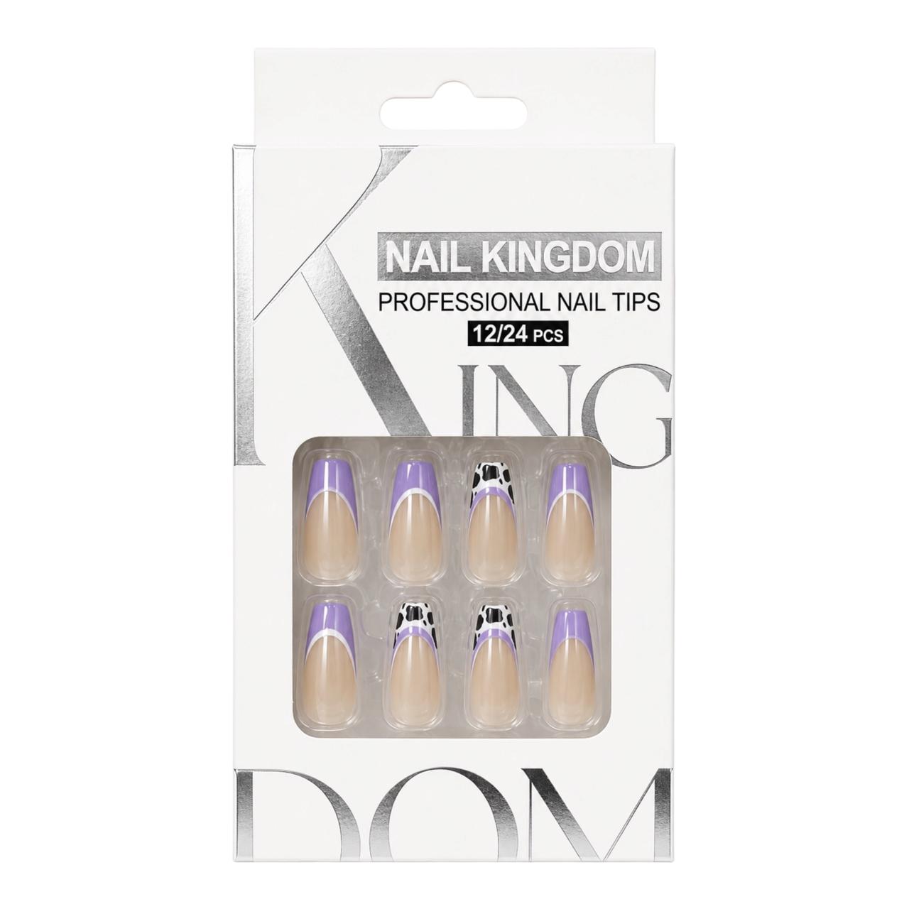 SET X12 UÑAS LARGAS PRESS ON DECORADAS NAIL KINGDOM