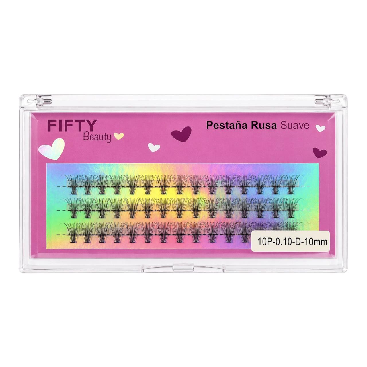 PESTAÑAS EFECTO RUSO 10P-0.10-D-10MM FIFTY