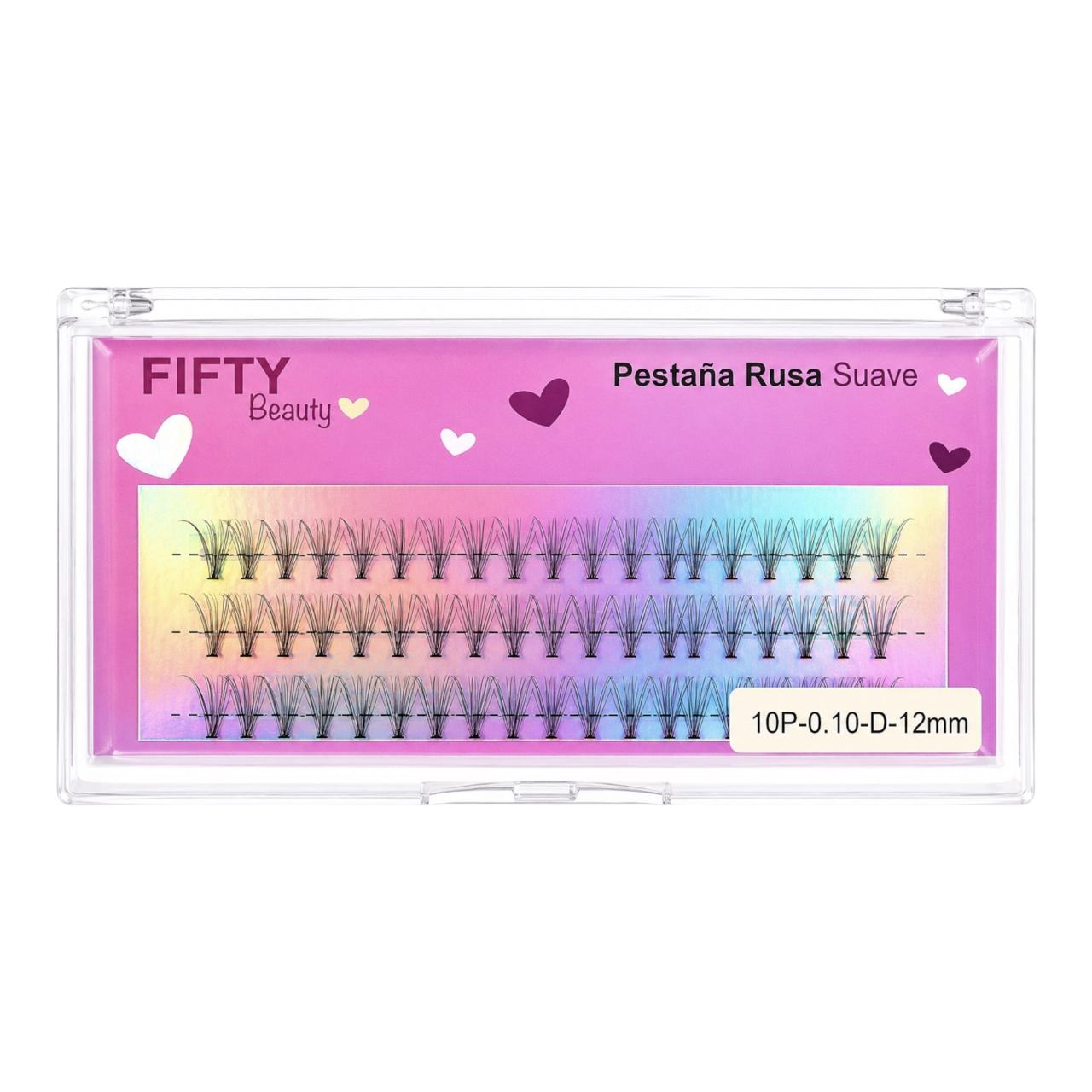 PESTAÑAS EFECTO RUSO 10P-0.10-D-12MM FIFTY