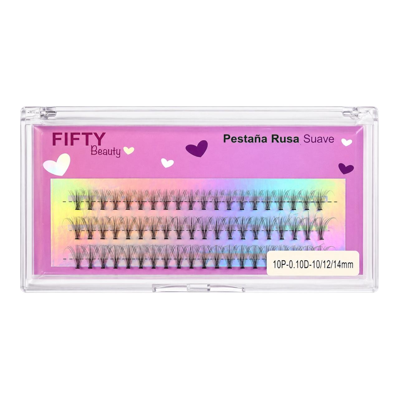 PESTAÑAS EFECTO RUSO 10P-0.10D-10/12/14MM FIFTY