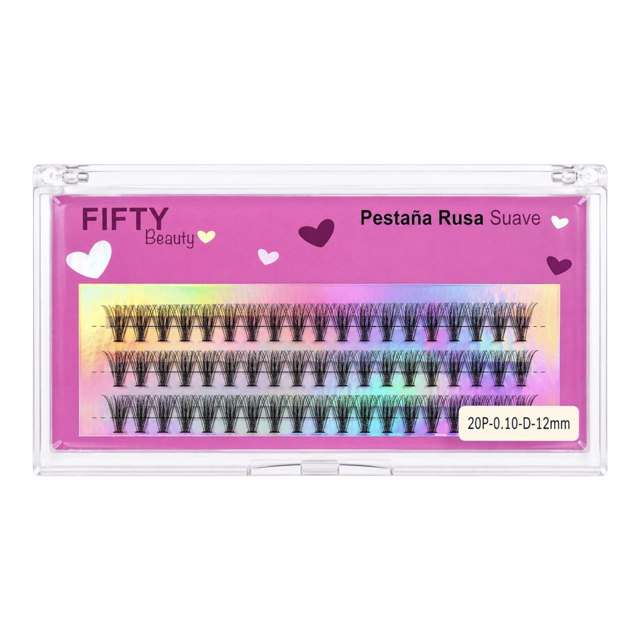 PESTAÑAS EFECTO RUSO 20P-0.10-D-12MM FIFTY
