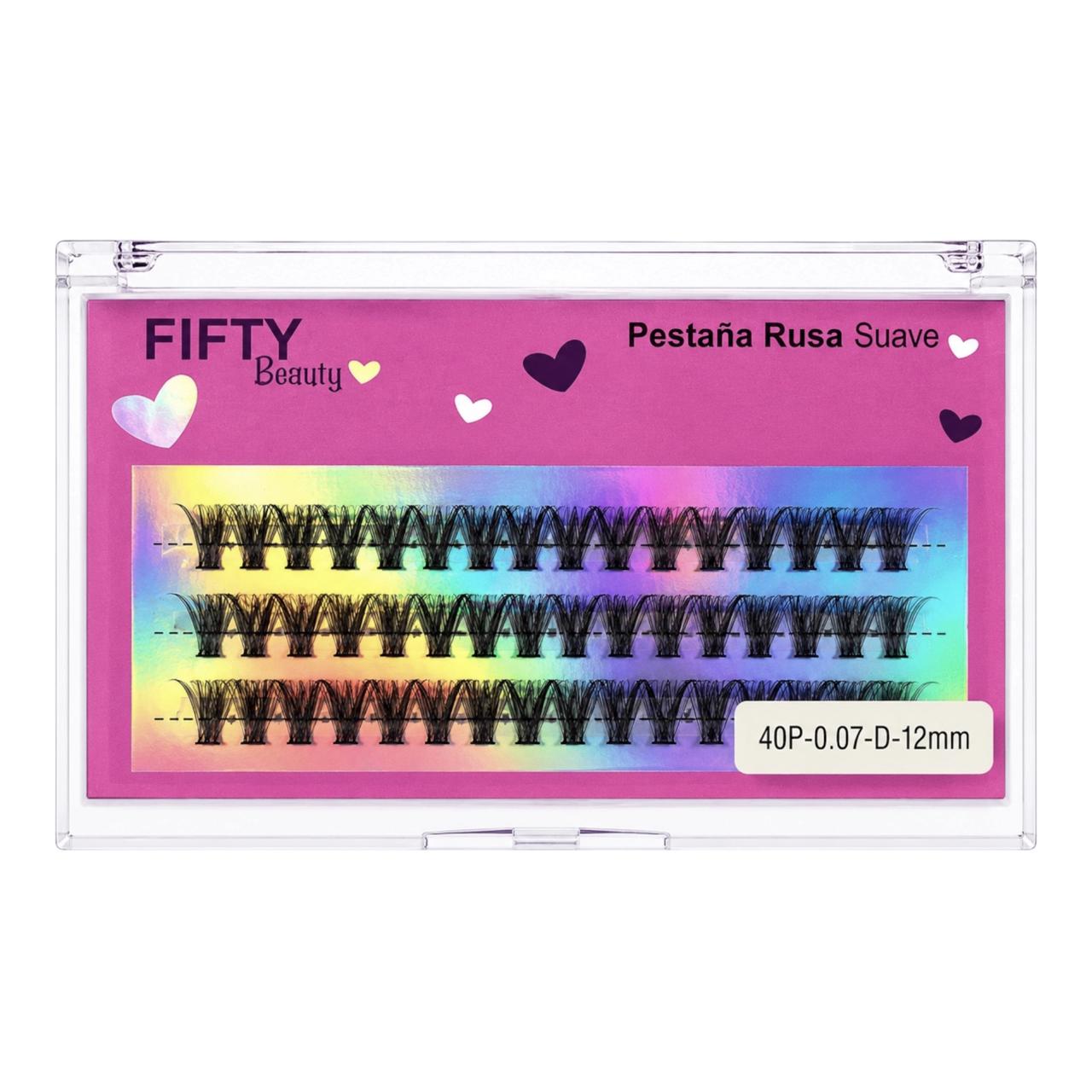 PESTAÑAS EFECTO RUSO 40P-0.07-D-12MM FIFTY