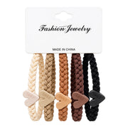 CARTON X5 MOÑAS TRENZA CORAZON SMILE FASHION JEWELRY
